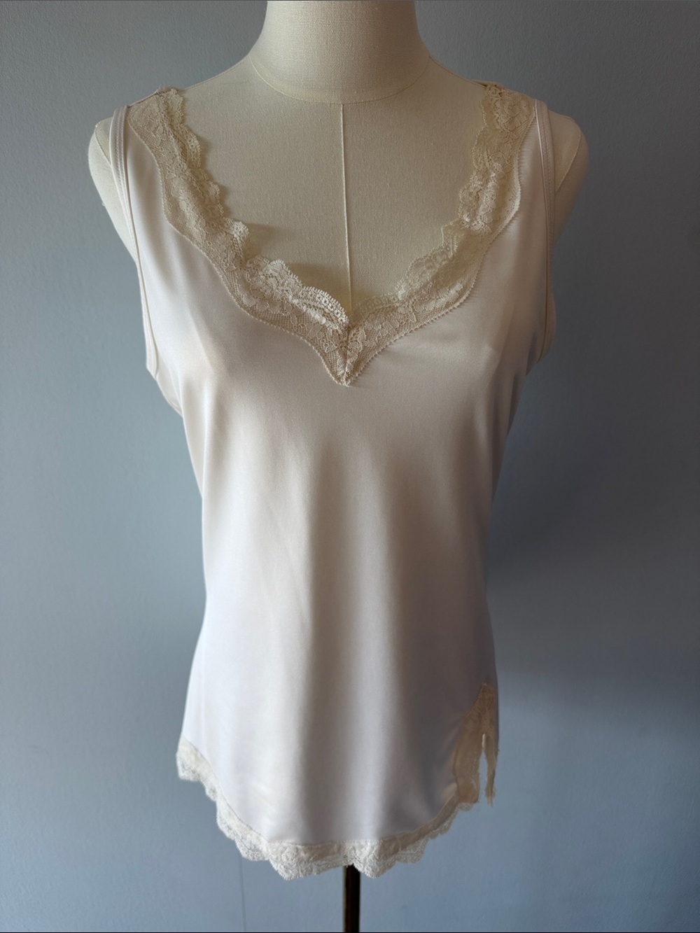 Faded Glory Cream Lace-trim Camisole